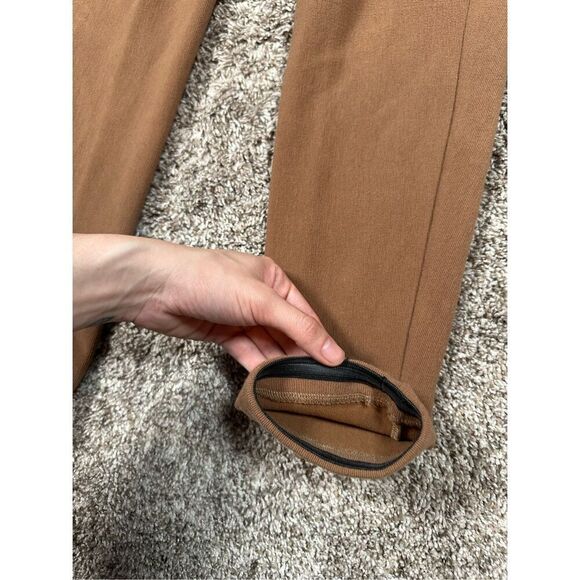 J. McLaughlin Pull On Tan Brown Ribbed Knit Skinny Pants Elastic Cuffs Cotton M - Picture 10 of 11